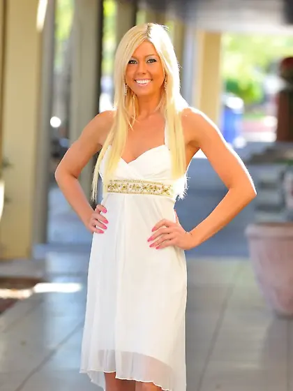 Teen Tiffany Alexis dress and heels