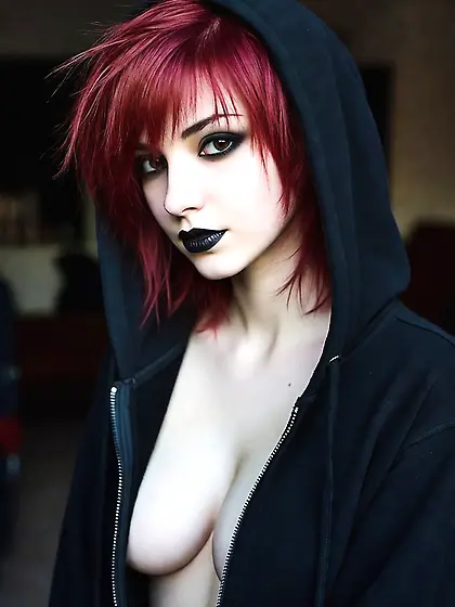 Emo goth young teen girl
