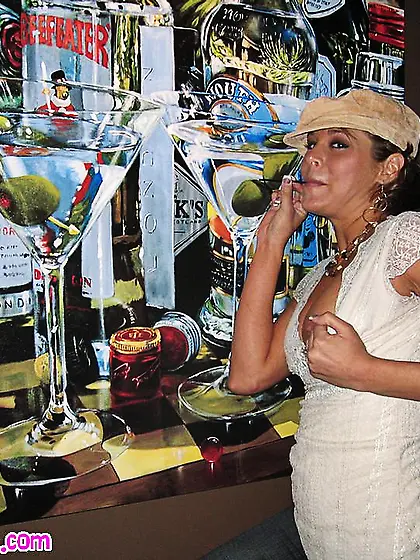 Melissa Midwest plays with cock and flashes her classy tits and