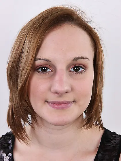 Czech girl Alexis Crystal gets naked exposing small boobies and