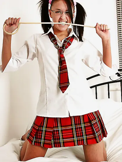 Teen schoolgirl stunning pigtails