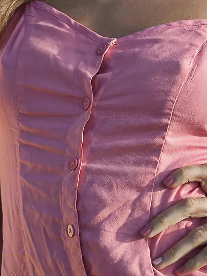 Blonde babe Patricia Patritcy is in the meadow showing off the f