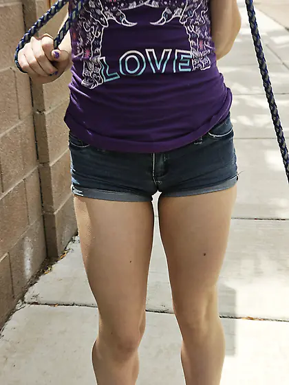 Denim shorts teen cutie ends up getting destroyed by a hung guy