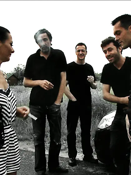 Gag-balled roped brunette whore