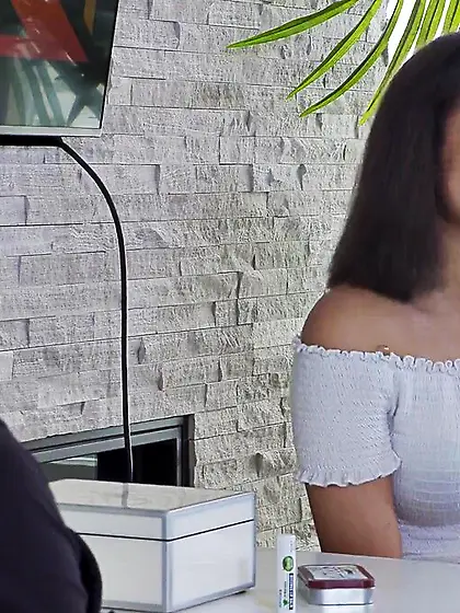 Horny black guy fucks his small tits hot...