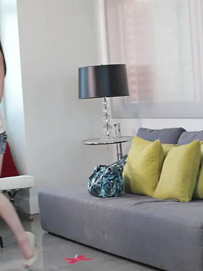 Dark haired gal perky