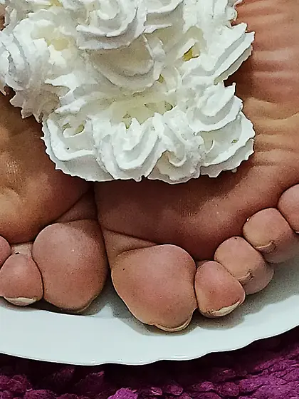 whipped cream on my feet