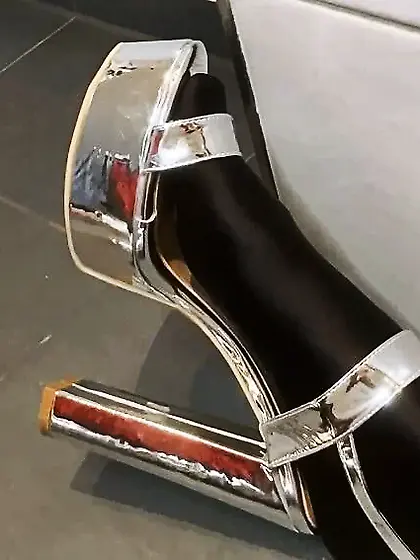 Silver Heels,  Black Spandex