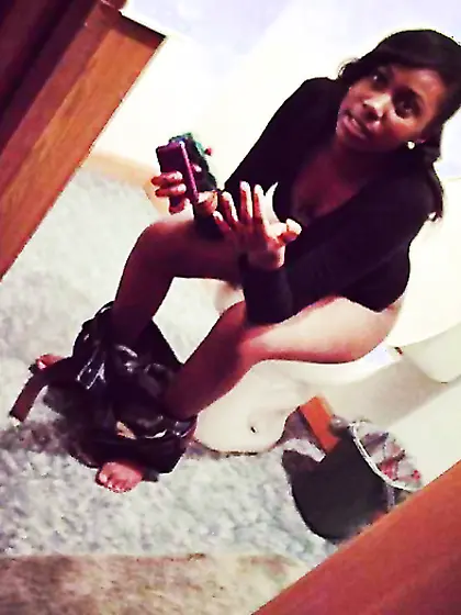 Ebony Women on the toilet