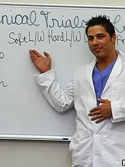 Cute guy fun playing