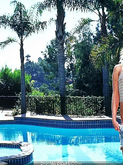 Small titty babe Kathryn Lee with silky smooth pussy loses her j