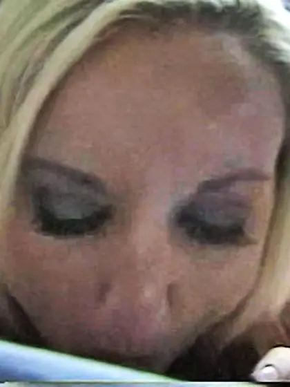 Mean blonde bitch sucking a dick in a POV