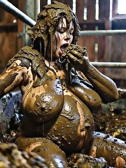 Busty pregnant MILF loves manure