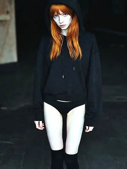 Emo goth young teen girl