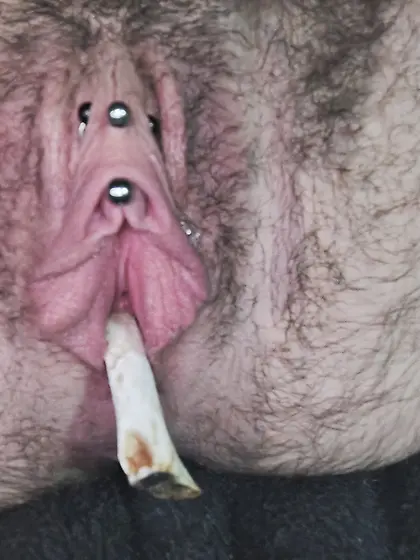 Weird objects in my pierced boy pussy