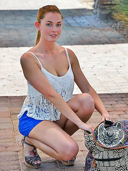 Slender blonde angel fingering