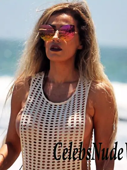 Ana Braga Wearing A See Thru Swimsuit In Malibu