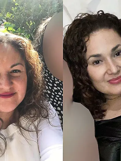 My Mom and Aunt side by side (Mom left side)