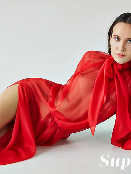 Romantic young brunette loves