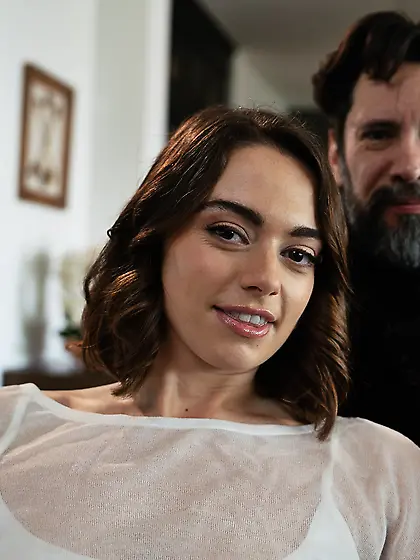 Small-titted nympho Sophia Burns gets eaten out and screwed by t