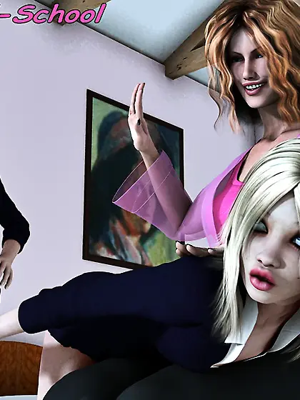 Kinky mom spanks her sexy teen daughter