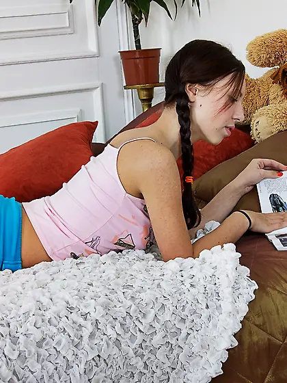 Petite young virgin Abbey