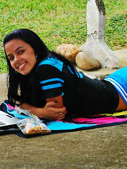 Nasty school girl Gigi Spice taking shorts off and sticking dild