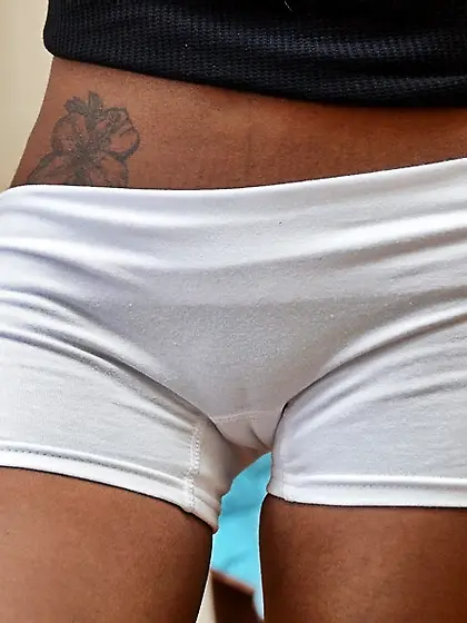 Perky smooth pussy close up