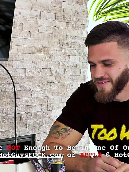 Big tattooed guy nailed small hot brunette...