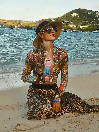 Paris Hilton on the beach