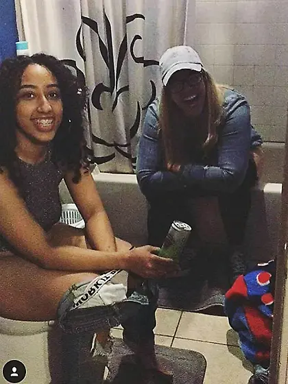 Ebony Women on the toilet