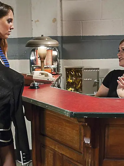 Girls black stockings garters