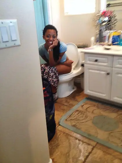 Ebony Women on the toilet