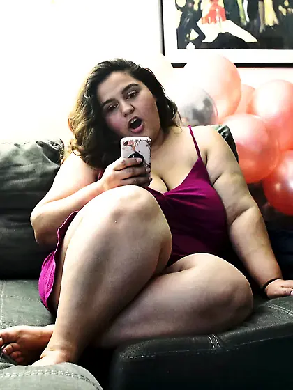 Nasty BBW Karla Lane fucks her man with a strap-on dildo