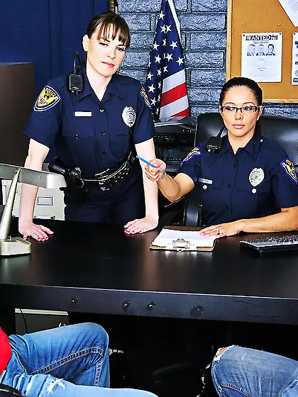 Uniform cop threesome