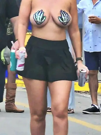 Nurse Liz’s big tits swaying at FF (non nude)