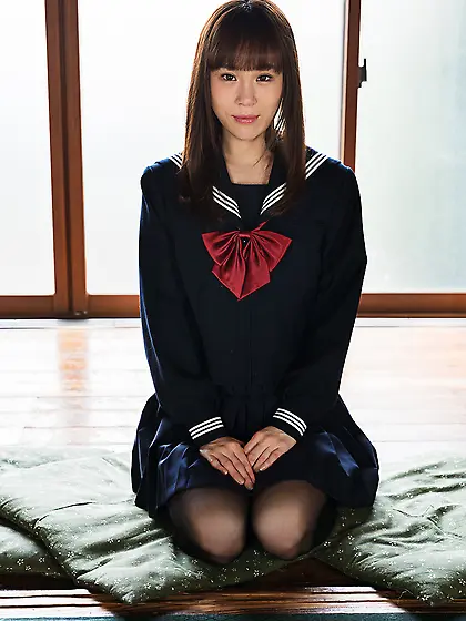 Petite Japanese schoolgirl gets naked to show off her sexy body