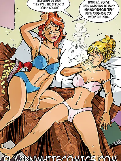 Two black policemen having fun with two whores