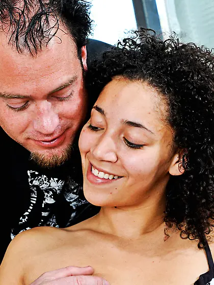 Porn instructor has coition with black teen Trina with hairy vag