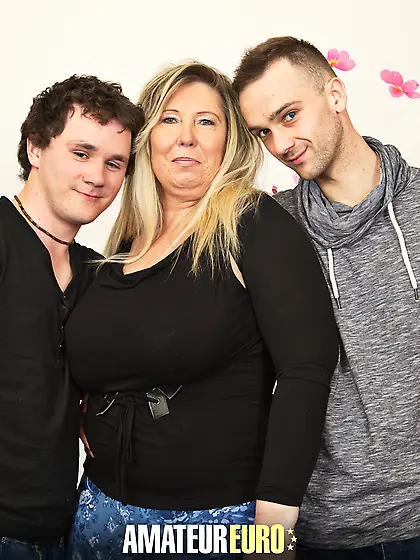 Big tits curvy MILF gets fucked by 2 younger men