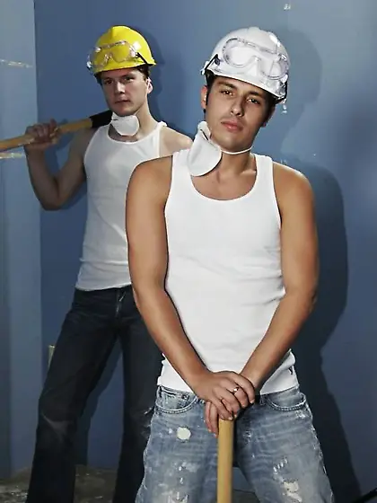 Cute gay men dressed