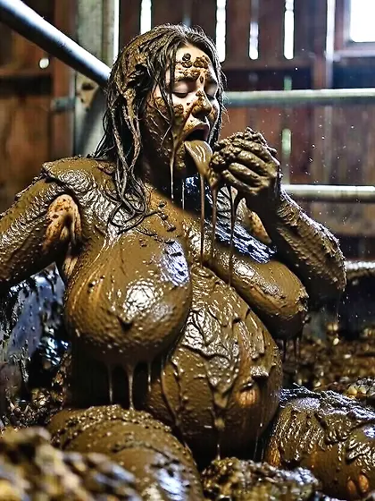 Busty pregnant MILF loves manure