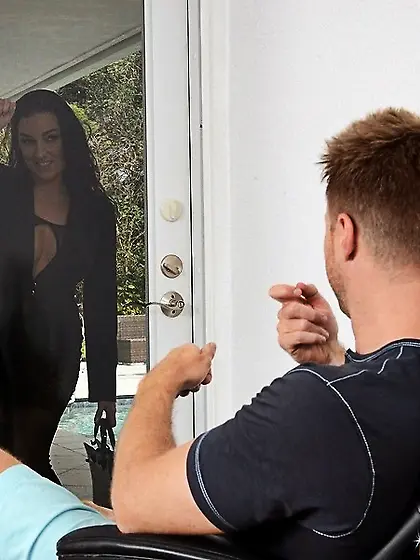 Dark haired mature ass licking