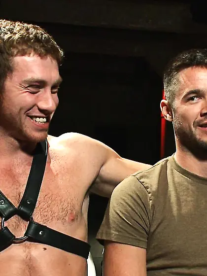 Two horny dudes in leather having fierce...