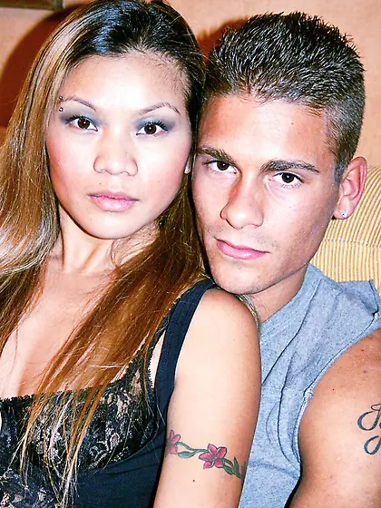 Asian girl takes a cumshot on her flat stomach after missionary