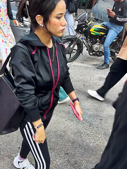 candid teen in street