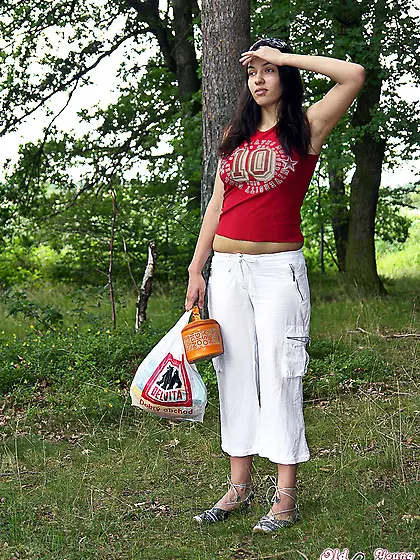 Senior masturbates sight big