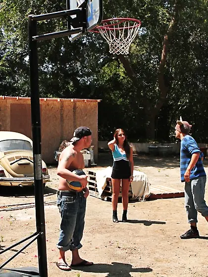 Lexi Brooks spreads her sexy legs for the camera and gets her ti