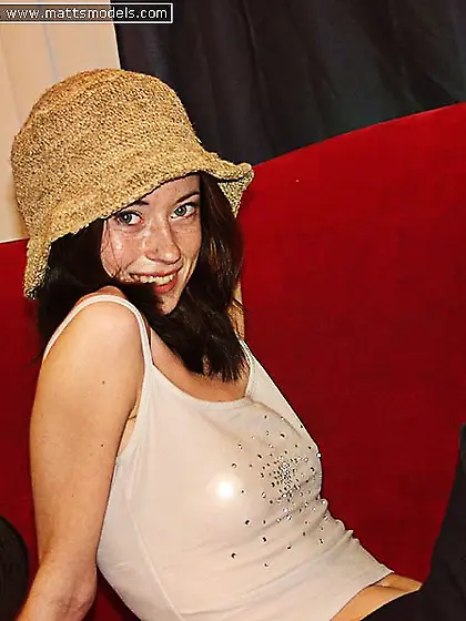 Hairy chick Ann Harlow strips off her black skirt and white pant