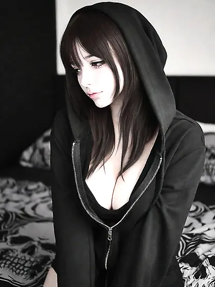 Emo goth young teen girl